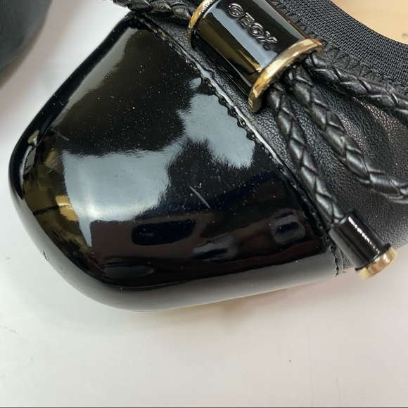 Geox Respira Black Floralie Round Toe Slip On Wedges with Bow Detail Size 9/39 - Picture 9 of 12